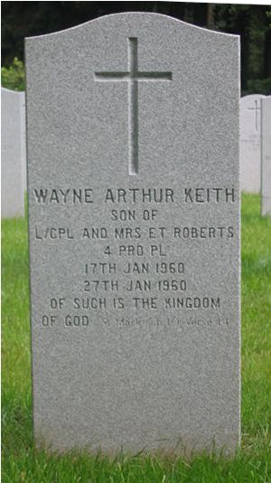 Headstone of Wayne Arthur Keith Roberts