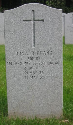 Pierre tombale de Donald Frank Sutherland