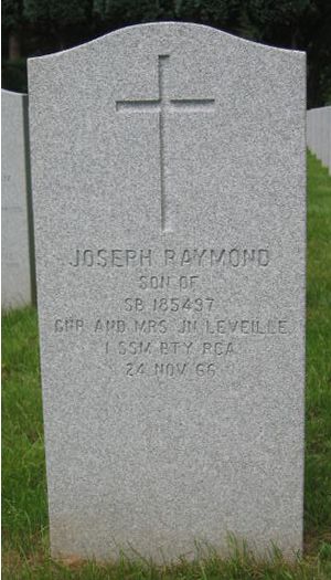 Pierre tombale de Joseph Raymond Leveille