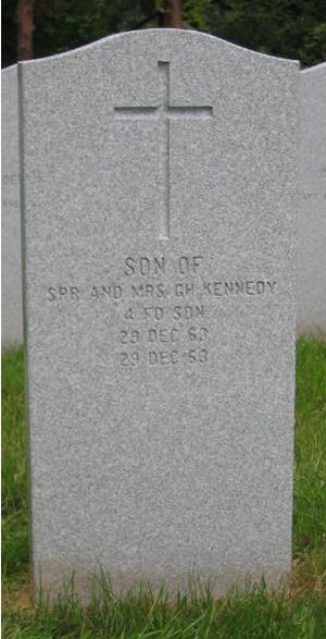 Headstone of Infant Son Kennedy