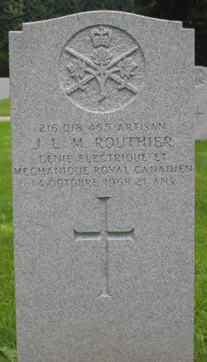 Headstone of J. L. M. Routhier