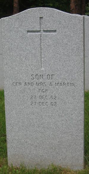 Headstone of Infant Son Martin