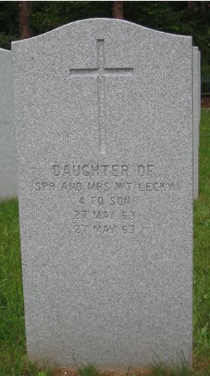Headstone of Infant Daughter Lecky