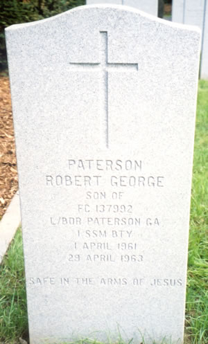 Pierre tombale de Robert George Paterson