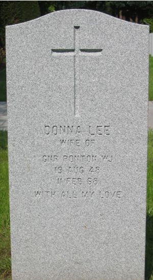 Pierre tombale de Donna Lee Ponton
