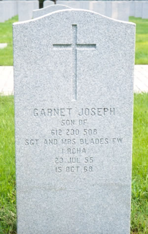 Headstone of Garnet Joseph Blades