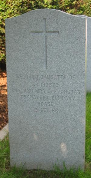 Headstone of Infant Daughter Gingras