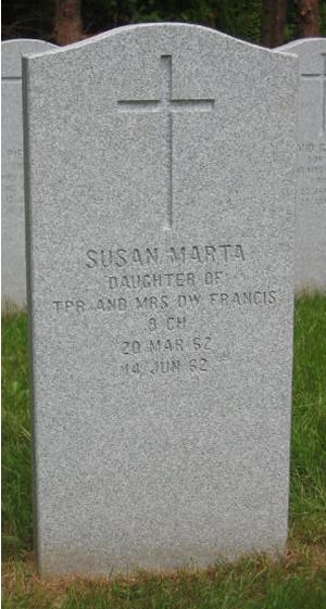 Pierre tombale de Susan Marta Francis