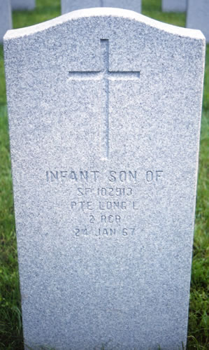 Headstone of Infant Son Long