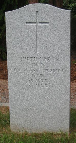 Pierre tombale de Timothy Keith Zurch