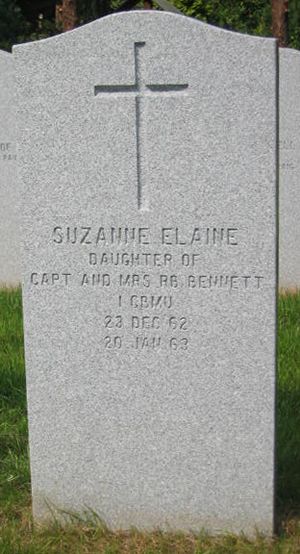 Pierre tombale de Suzanne Elaine Bennett