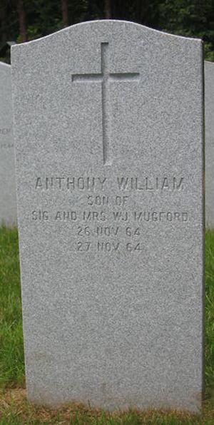 Pierre tombale de Anthony William Mugford
