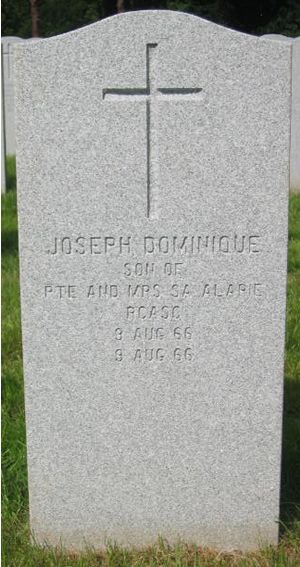 Headstone of Joseph Dominique Alarie