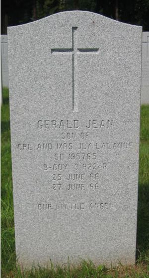 Pierre tombale de Gerald Jean Lalande