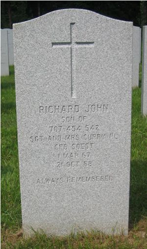 Pierre tombale de Richard John Curry