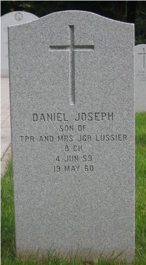 Headstone of Daniel Joseph Remi Lussier