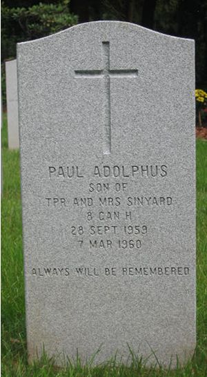 Pierre tombale de Paul Adolphus Sinyard