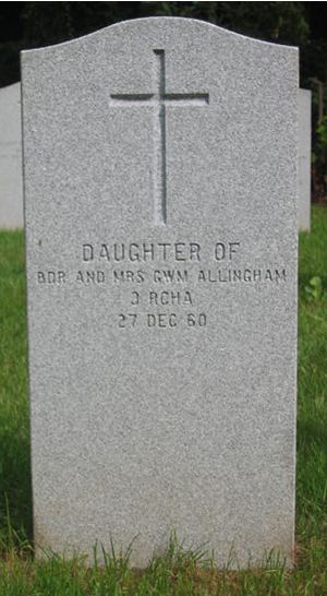 Headstone of Infant Daughter Allingham
