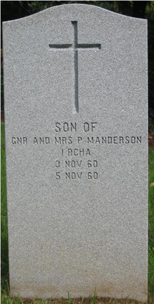 Headstone of Infant Son Manderson
