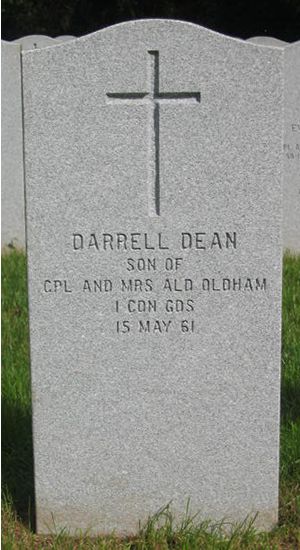 Pierre tombale de Darrell Dean Oldham