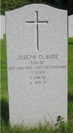 Pierre tombale de Joseph Claude Berthiaume