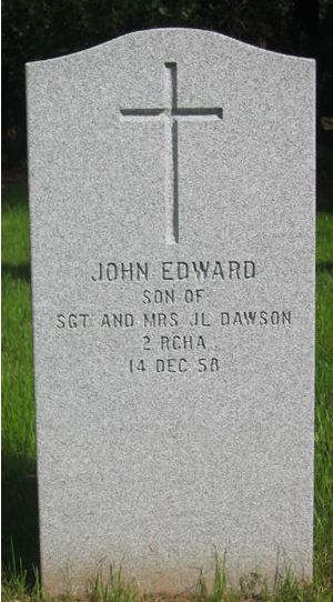 Pierre tombale de John Edward Dawson