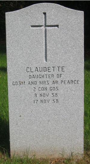 Pierre tombale de Claudette Pearce