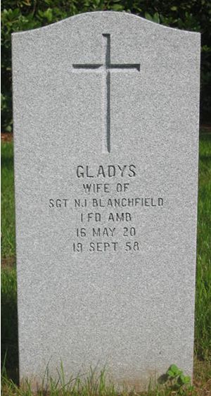 Pierre tombale de Gladys Blanchfield