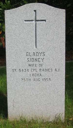 Pierre tombale de Gladys Sidney Radies