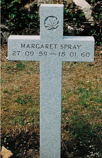 Pierre tombale de Margaret Erin Spray