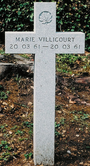 Pierre tombale de Marie Villicourt