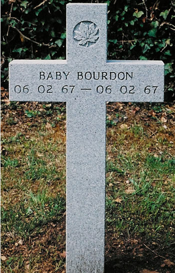 Headstone of Baby Bourdon