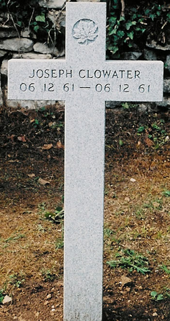 Pierre tombale de Joseph Clowater