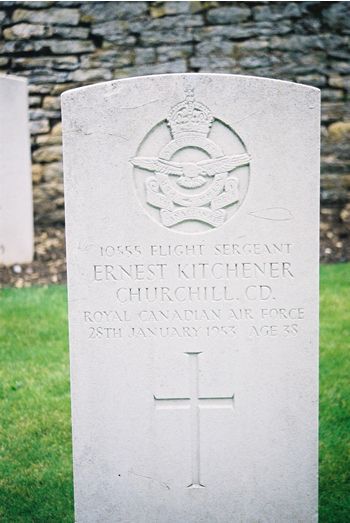 Headstone of Ernest Kitchener Churchill
