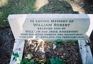 Pierre tombale de William Robert Anderson