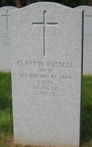Pierre tombale de Clayton Russell Craig