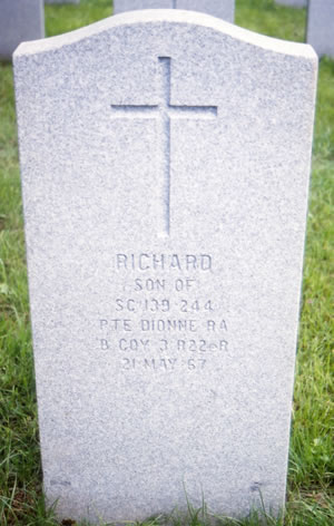 Pierre tombale de Richard Dionne