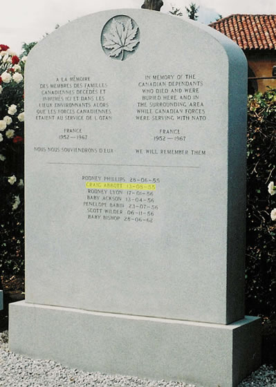 Headstone of Craig William Abbott