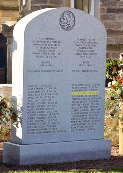 Headstone of Dean Joseph Manarin