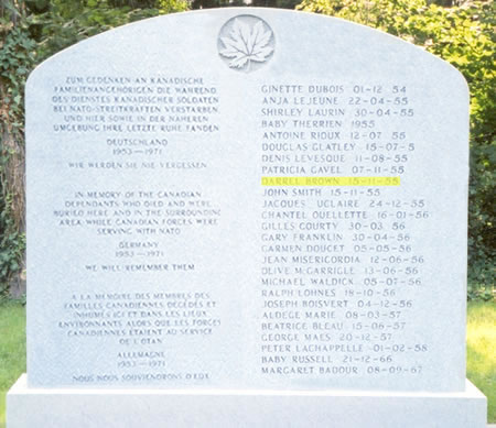 Headstone of Darrel Brown