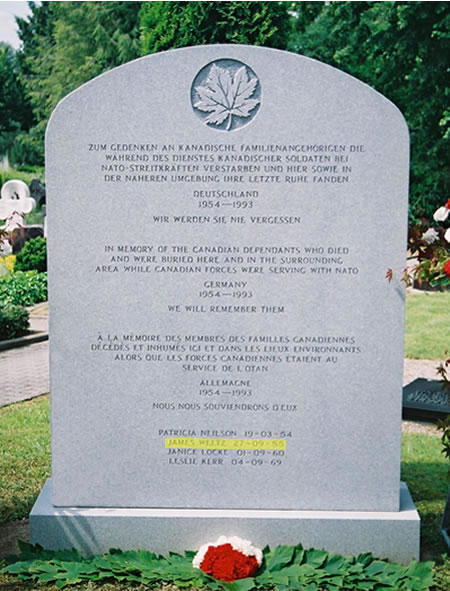 Headstone of James David Weltz