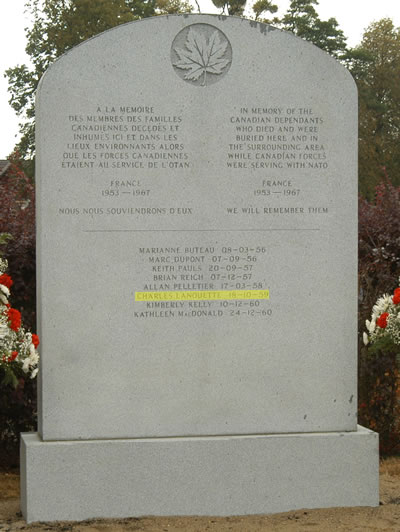 Headstone of Charles Richard Lanouette