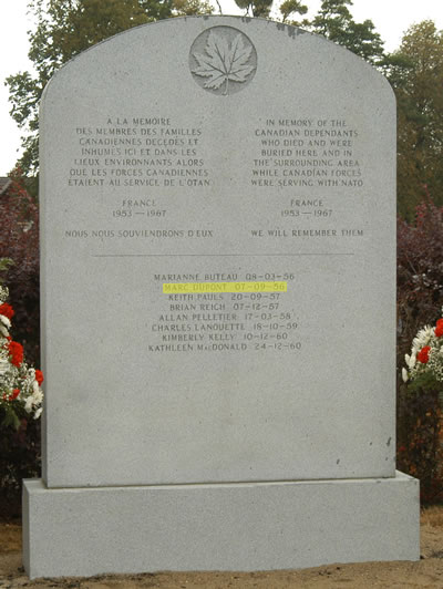 Headstone of Marc Dupont