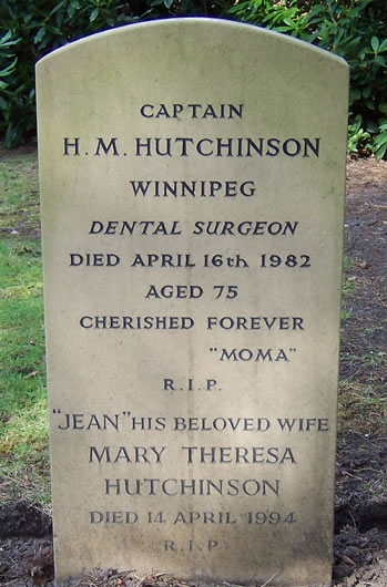 Headstone of H. M. Hutchinson