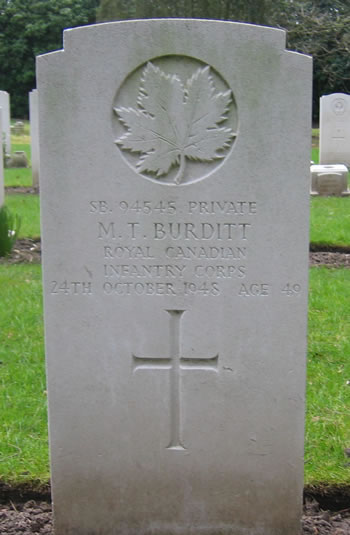 Headstone of M. T. Burditt
