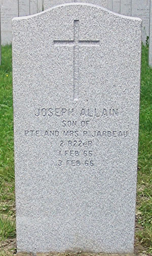 Headstone of Joseph Allain Jarbeau