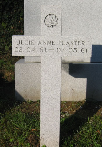 Pierre tombale de Julie Anne Plaster