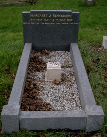 Headstone of Margaret J. Rennebohm