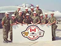 Warrant officers and officers from the “Desert Cats” ground crew.