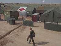 Vue d'ensemble de l’Hôpital de campagne du Canada nº1 à Al Qaisumah (Arabie Saoudite). Le 11 février 1991.